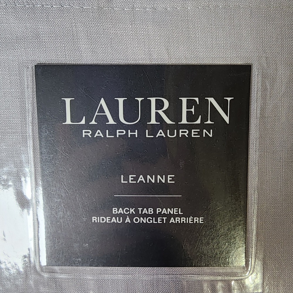 Lauren Ralph Lauren Leanne Back Tab/Rod Pocket Curtain Panel –Grey –50"W x 108"L